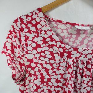 New York & Co. Stretch Women's Medium Flowy Pink and White Blouse